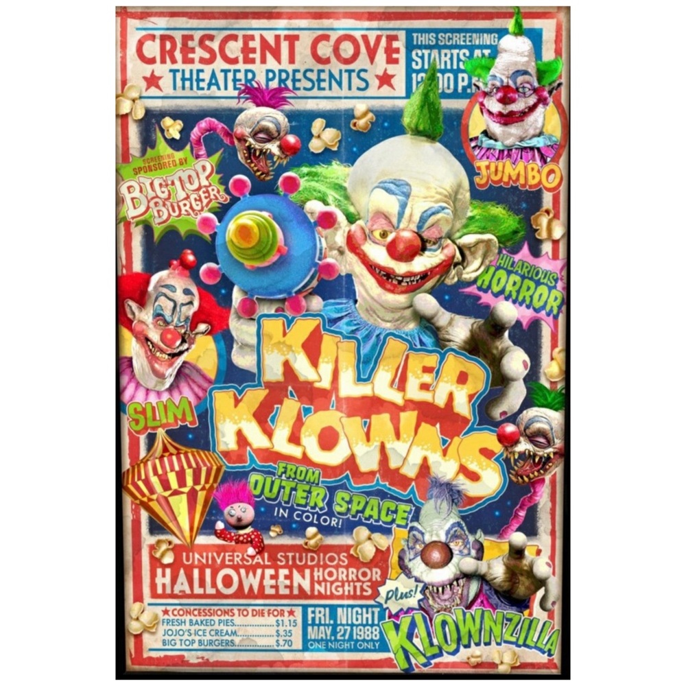 Halloween Horror Nights Killer Klowns From Outer Space 24 x 36 Paper Poster